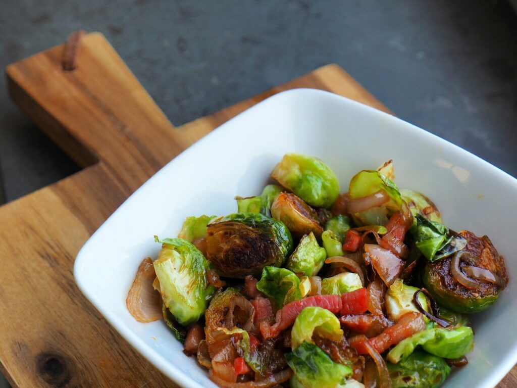Warm Brussels Sprout and Bacon Salad