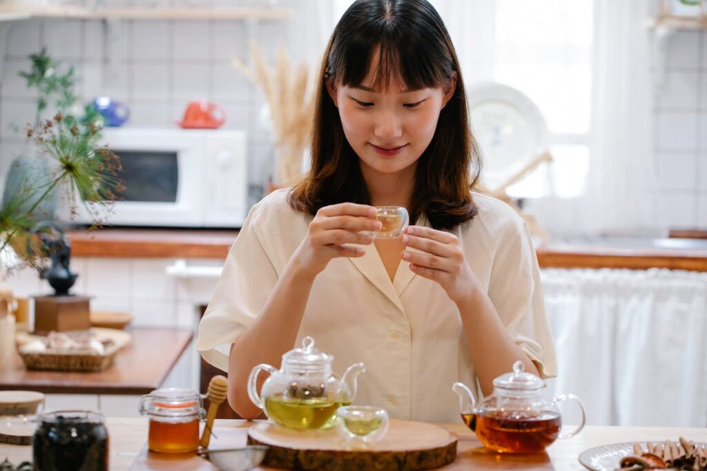 Woman Preparing Tea