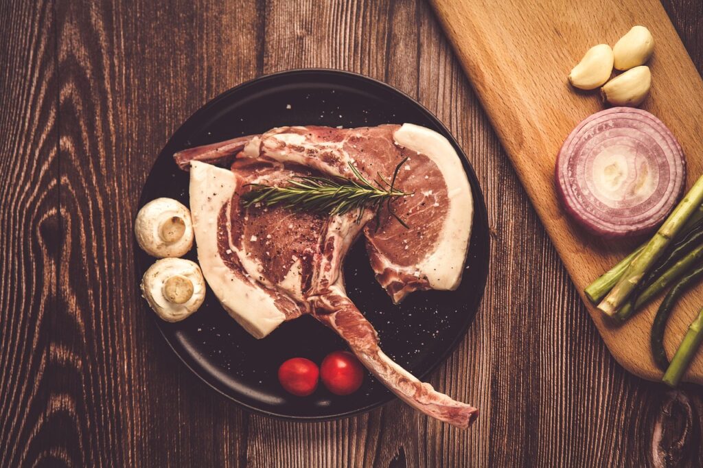 Tomahawk, Pork, Steak image.