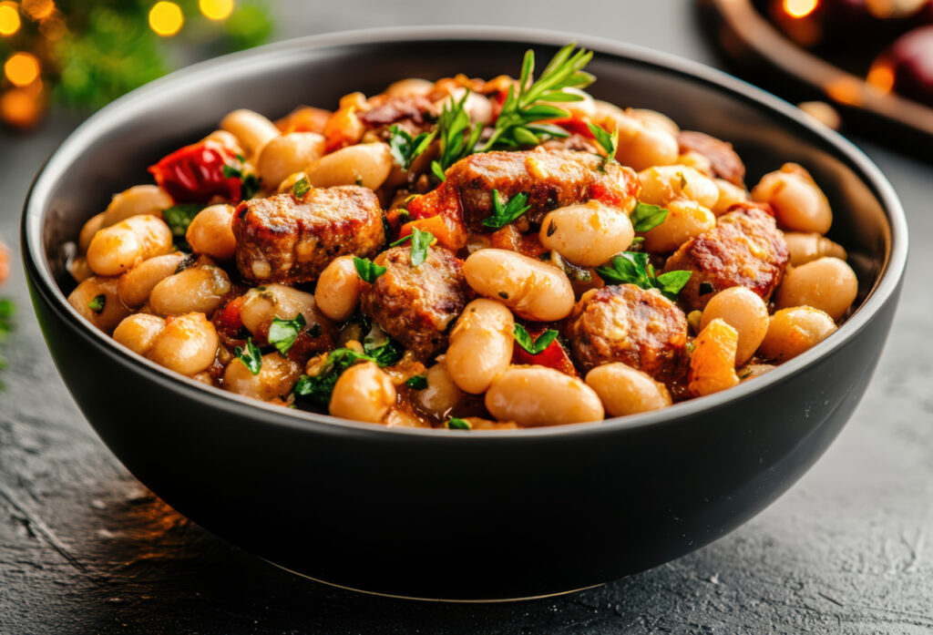 Tuscan White Bean and Sausage Bake