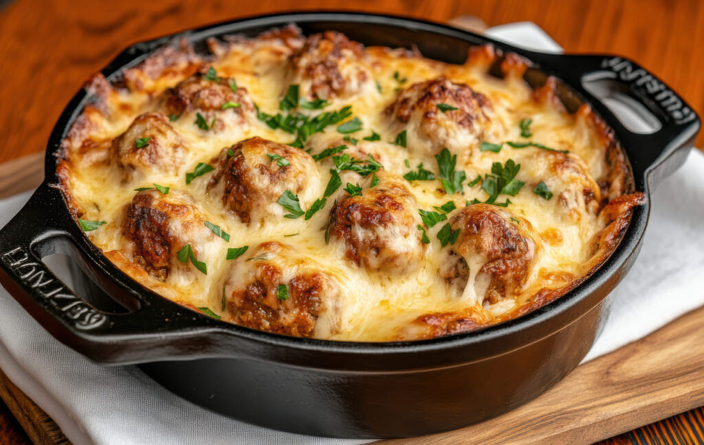 Meatball and Polenta Casserole