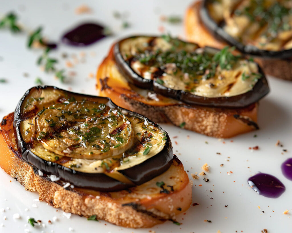 Grilled Eggplant with Garlic and Herbs