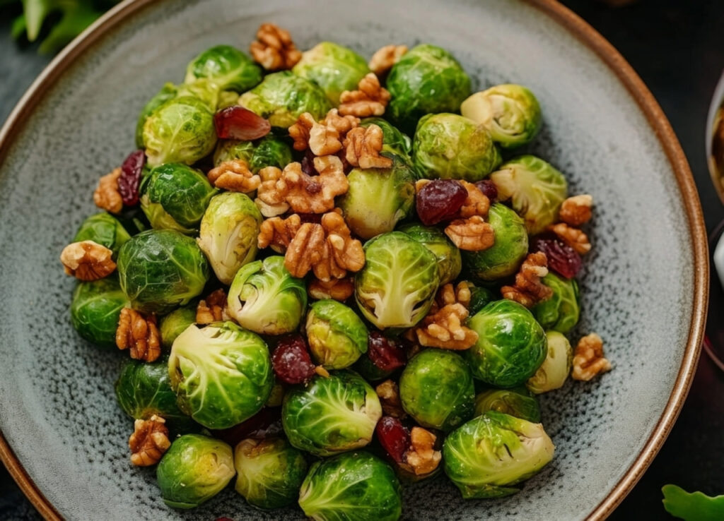 Cranberry and Walnut Brussels Sprouts
