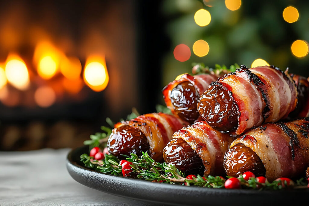 Bacon-Wrapped Dates with Goat Cheese