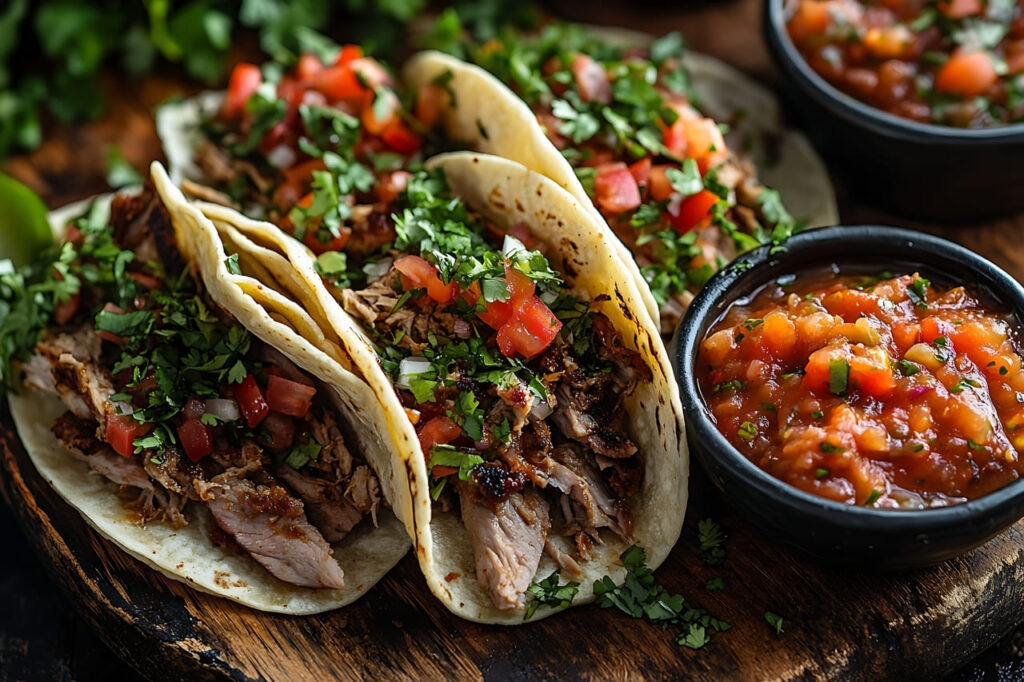Pulled Pork Tacos with Fresh Salsa