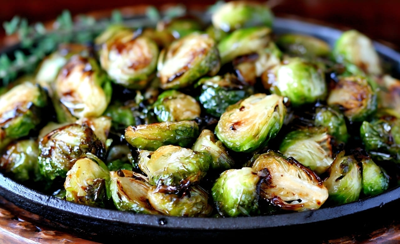 Honey Mustard Glazed Brussels Sprouts
