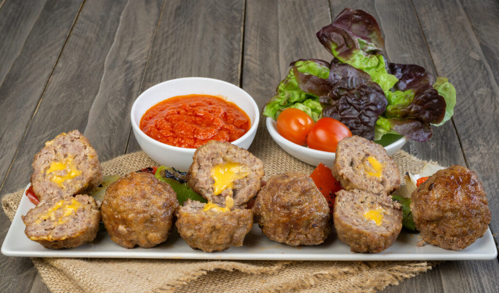 Mozzarella-Stuffed Meatballs