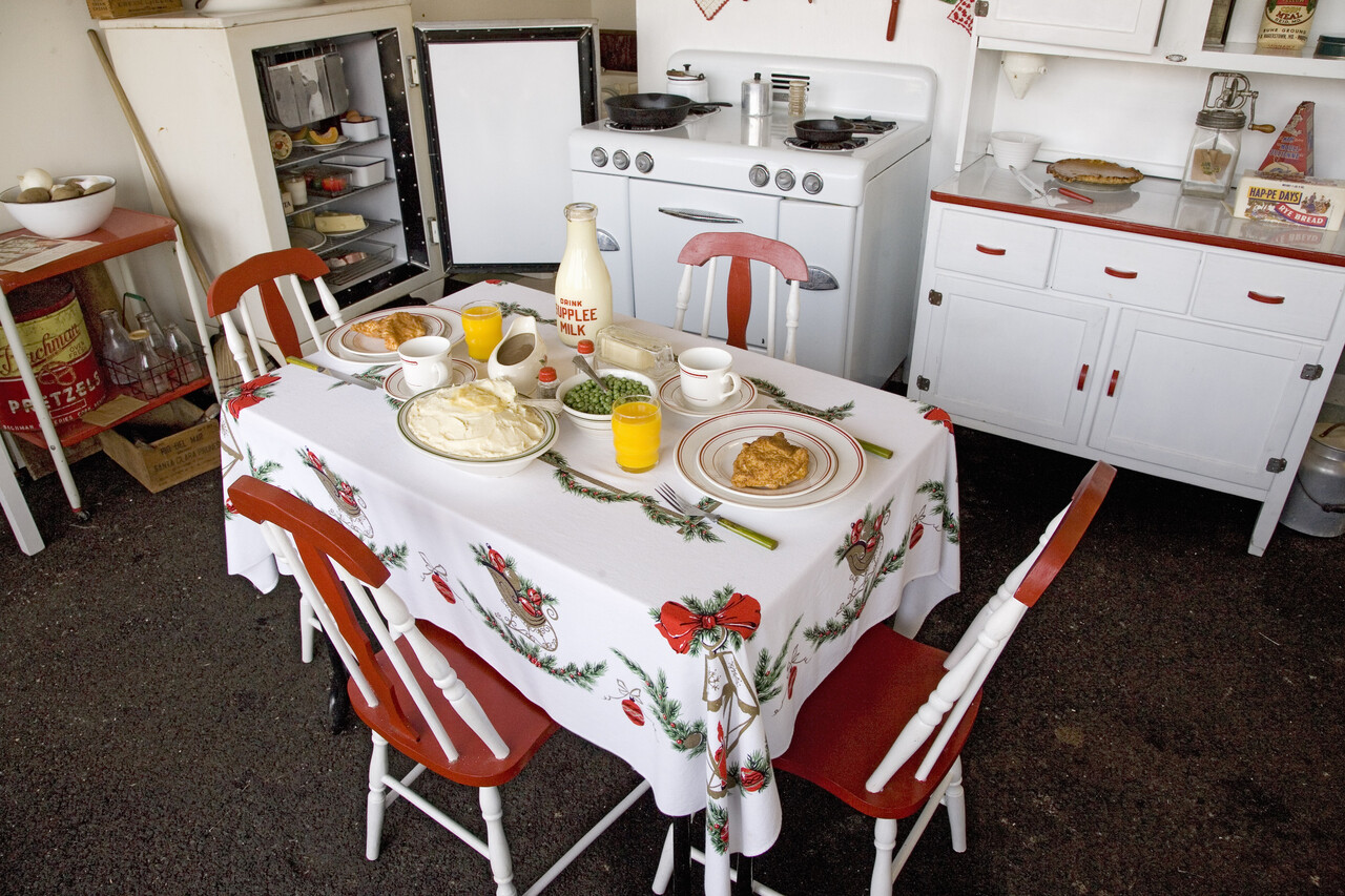 Old-style kitchen with traditional cookware