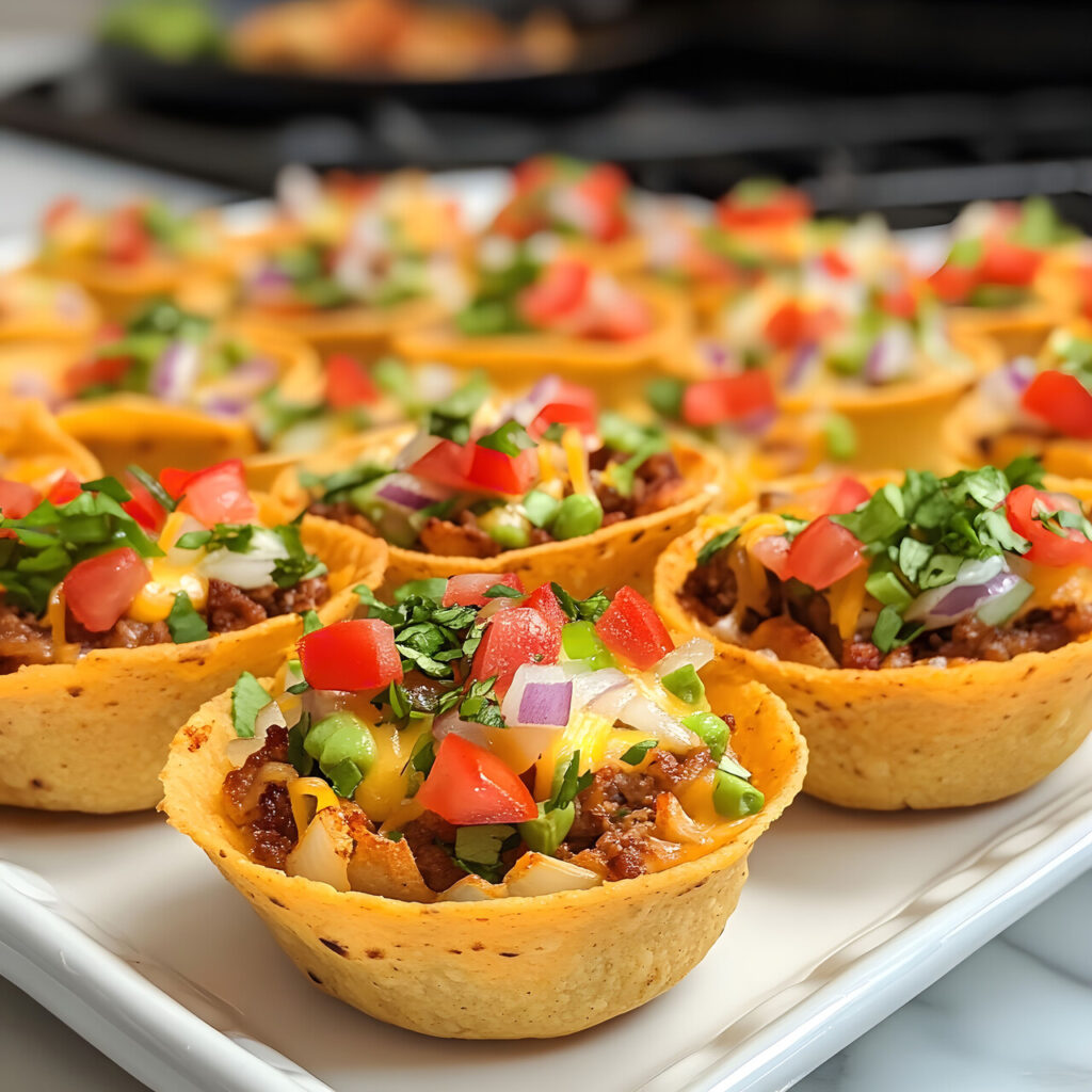 Buffalo Chicken Tortilla Cups
