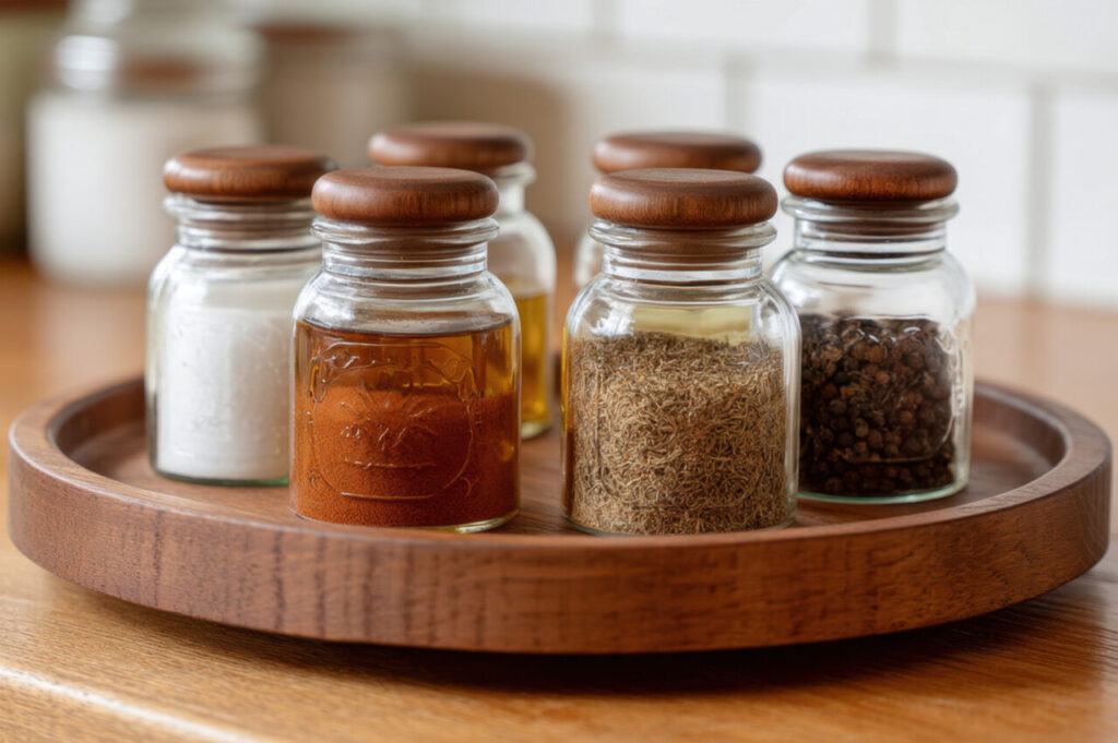 Use a Lazy Susan for Condiments