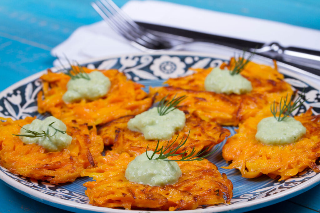 Carrot Pancakes With Yogurt Sauce