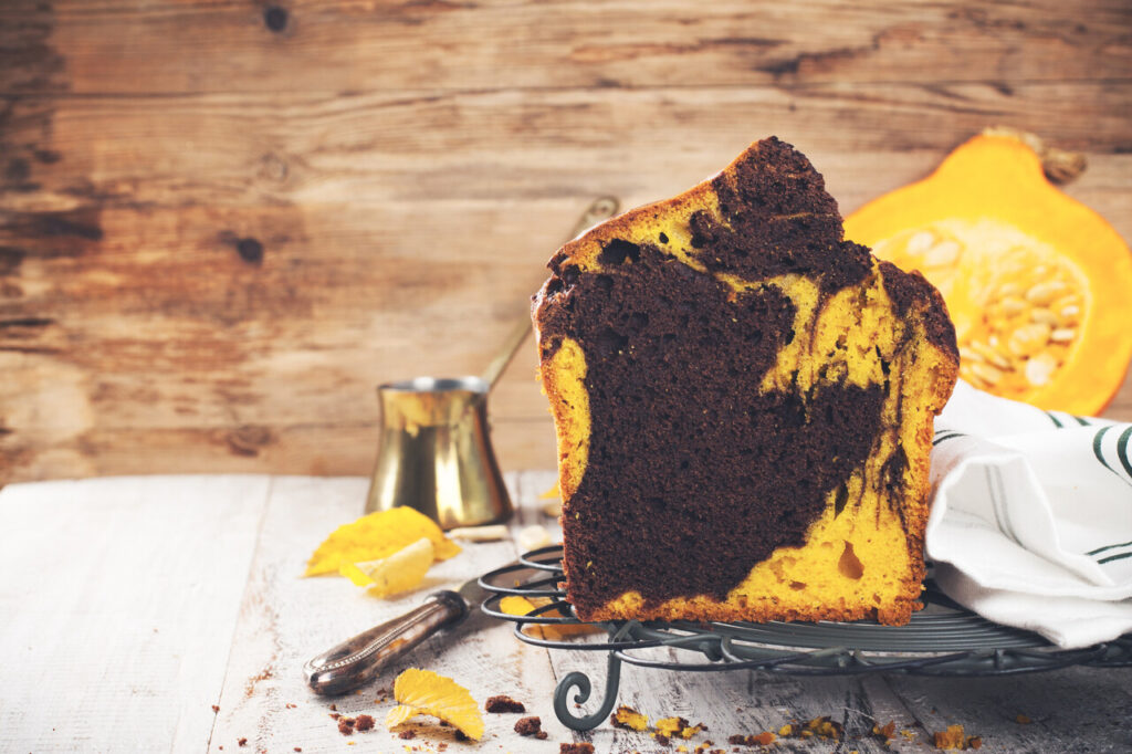 Chocolate Pumpkin Marble Cake