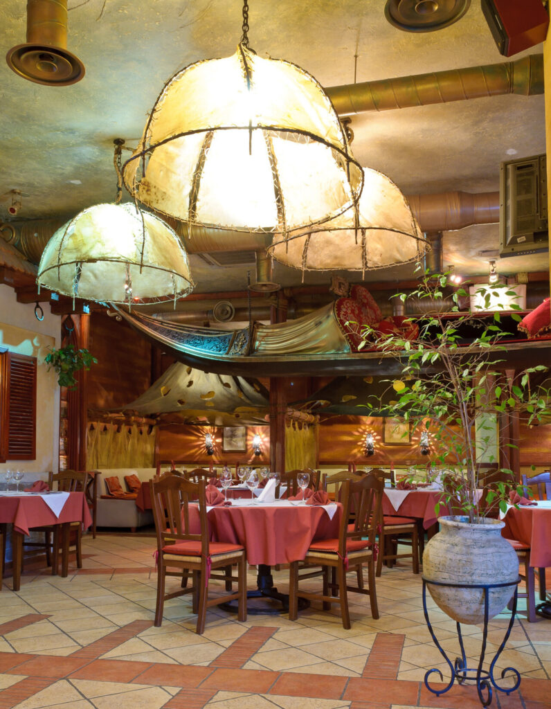 Traditional Italian family-run restaurant interior