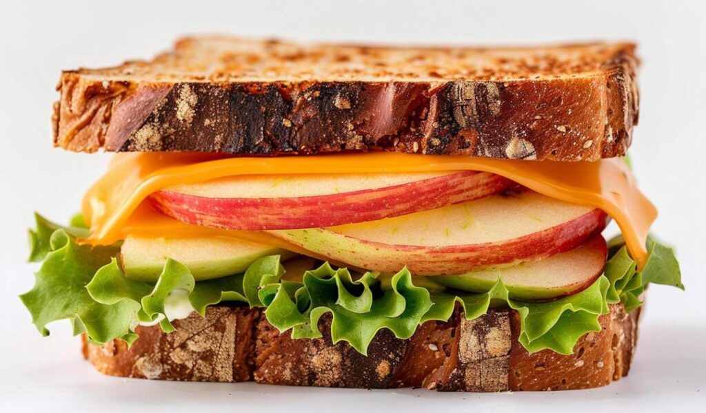 Apple and grilled cheese sandwich