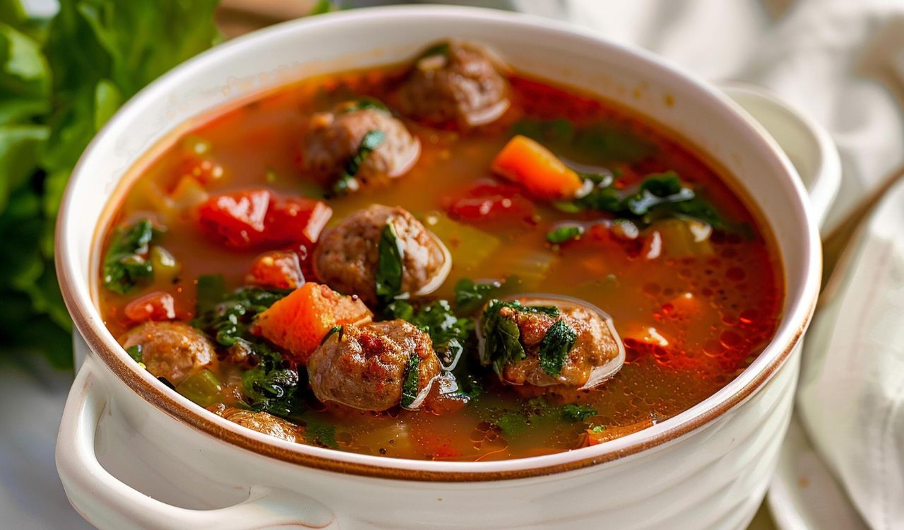 Beef and spinach soup