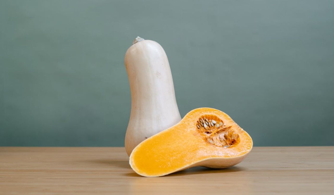 Butternut squash on table