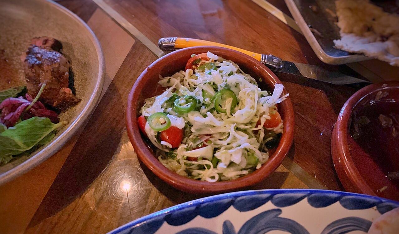 Cabbage, cilantro, lime