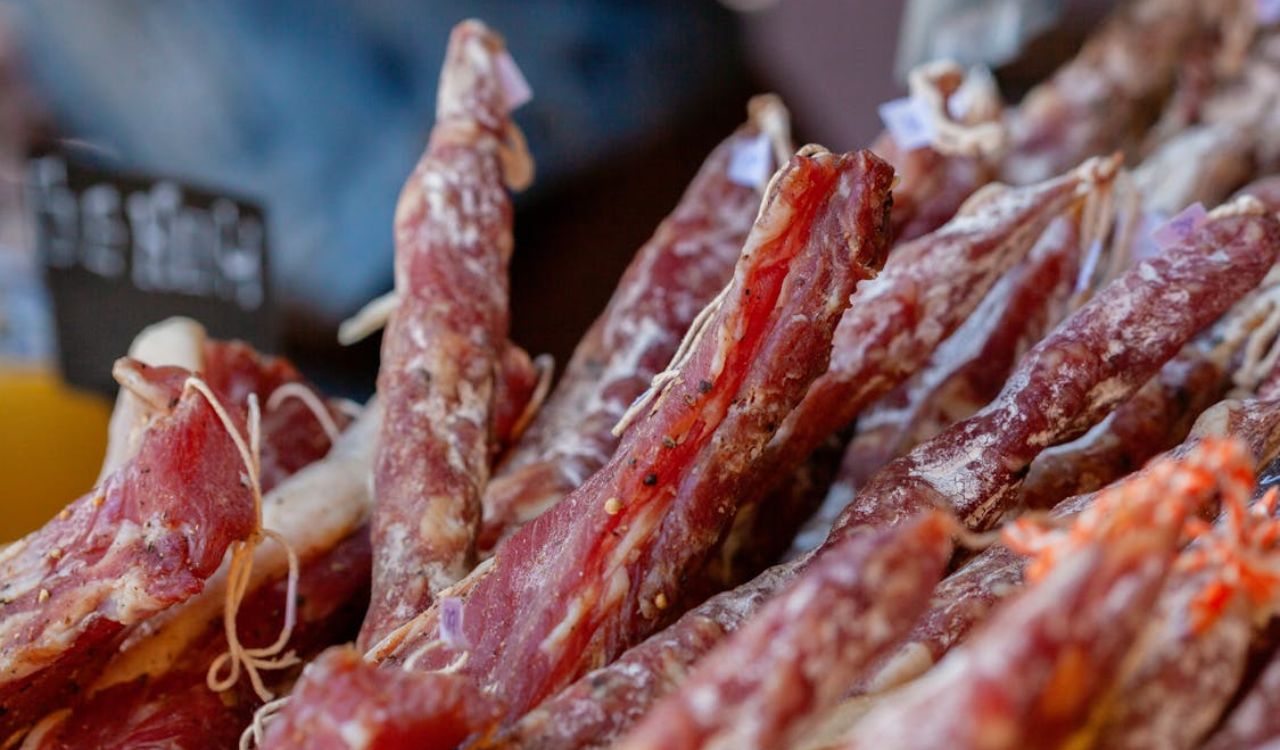 Close-up of cured meat