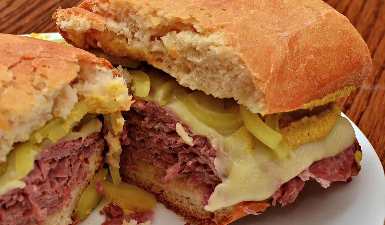 Corned beef in a bun