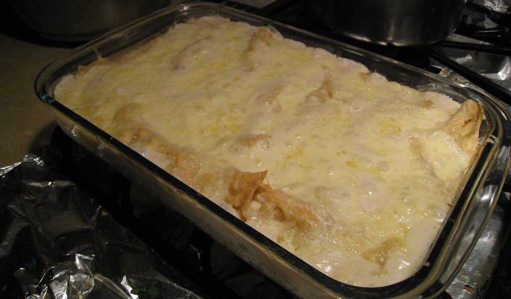 Creamy baked enchiladas