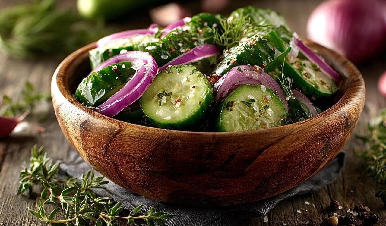 Cucumber and onion salad