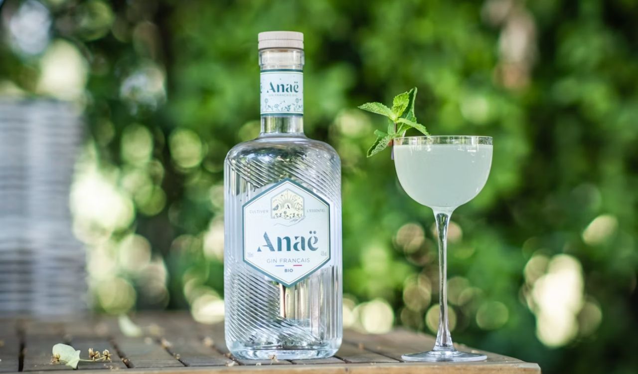 Gin cocktail on a table