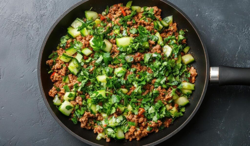 Ground beef and zucchini