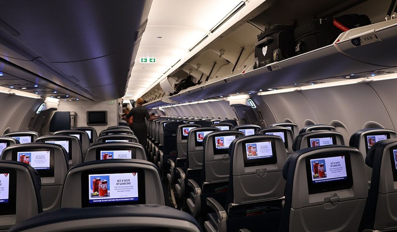 Interior of Delta airplane