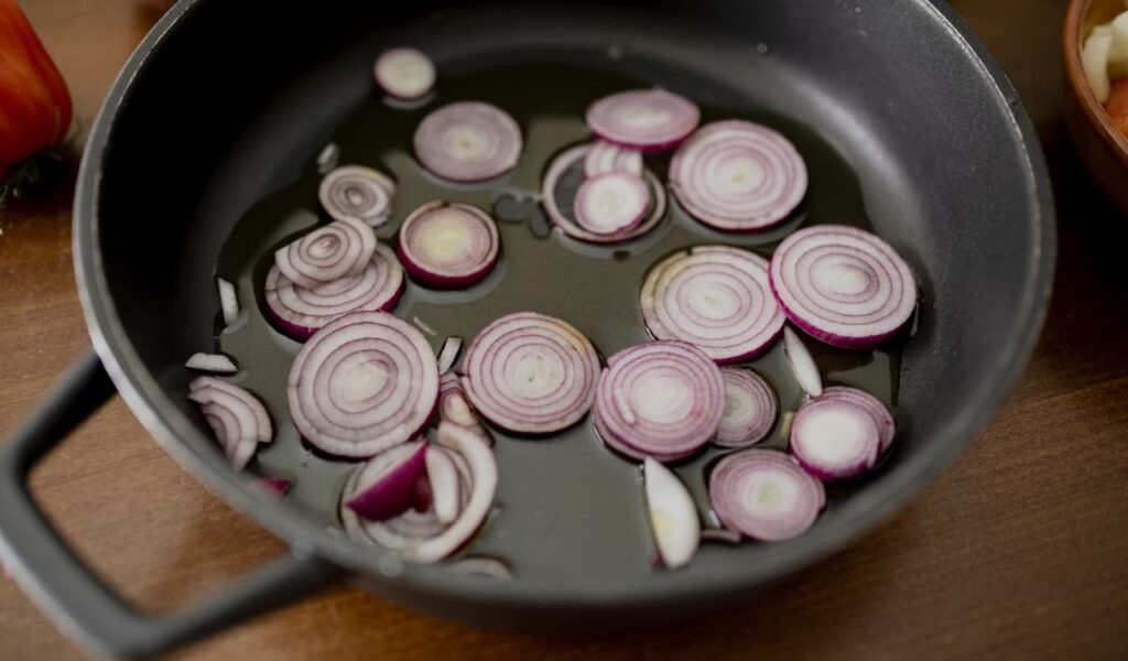Onions on a pan