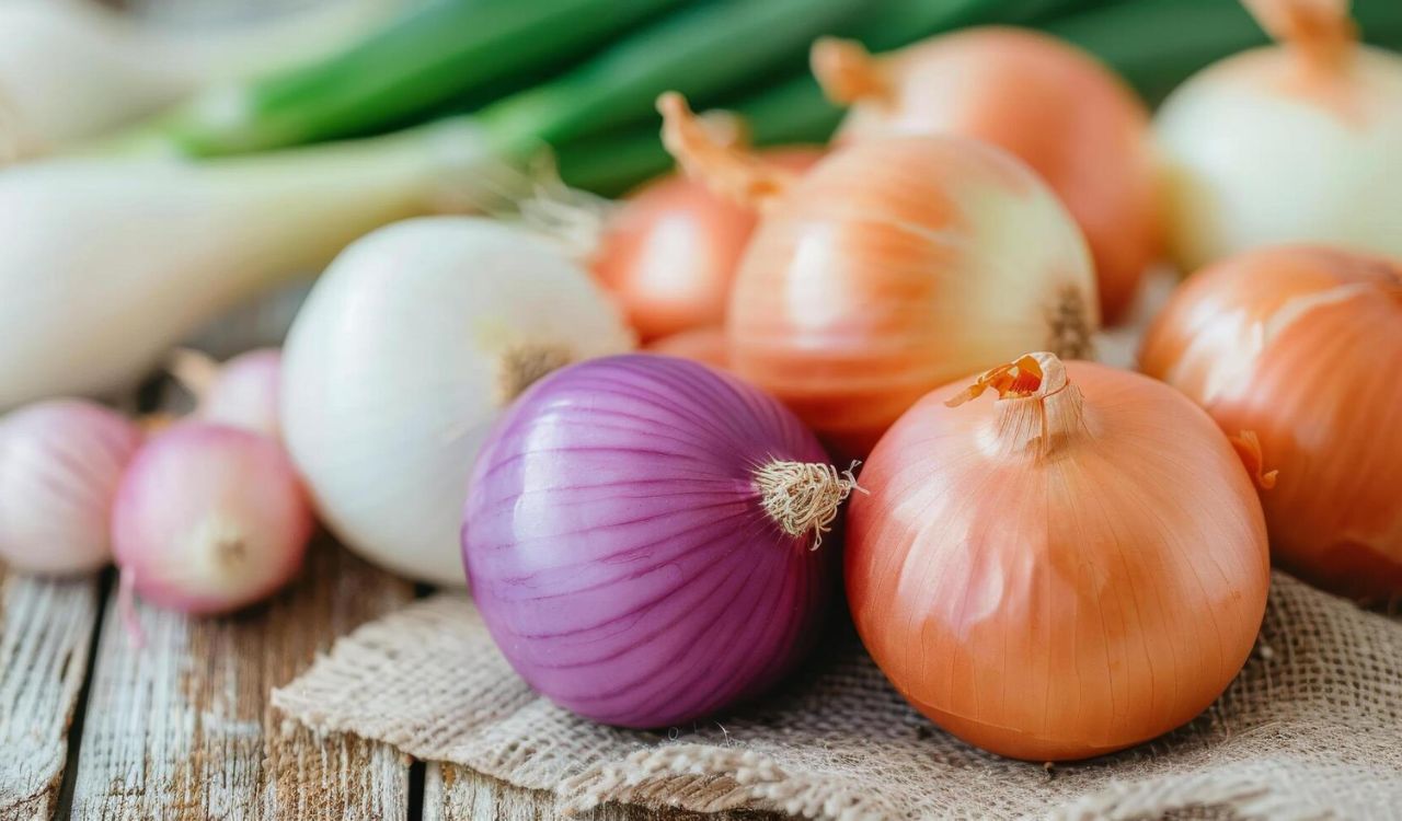 Red and yellow onions