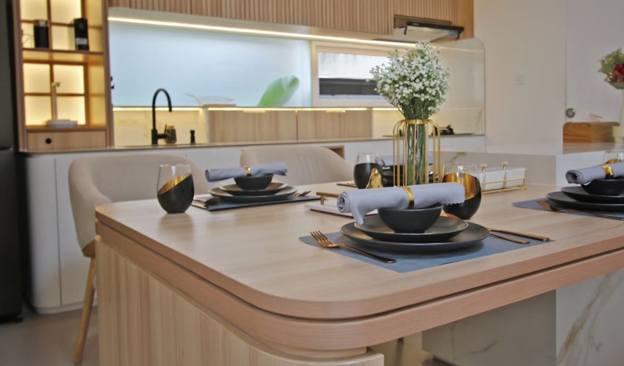 Rounded edge kitchen table