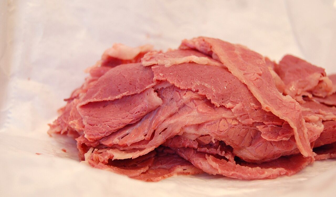 Sliced corned beef