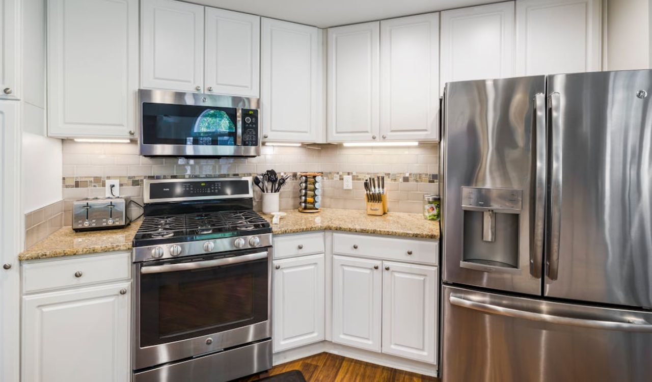 Stainless steel appliance sets