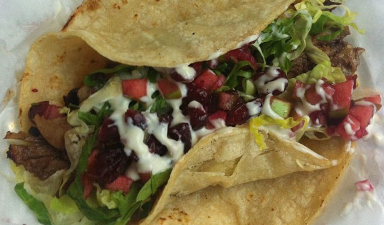 Turkey tacos with cranberry salsa