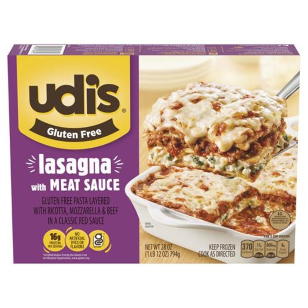 Udi’s Gluten Free Lasagna with Meat Sauce