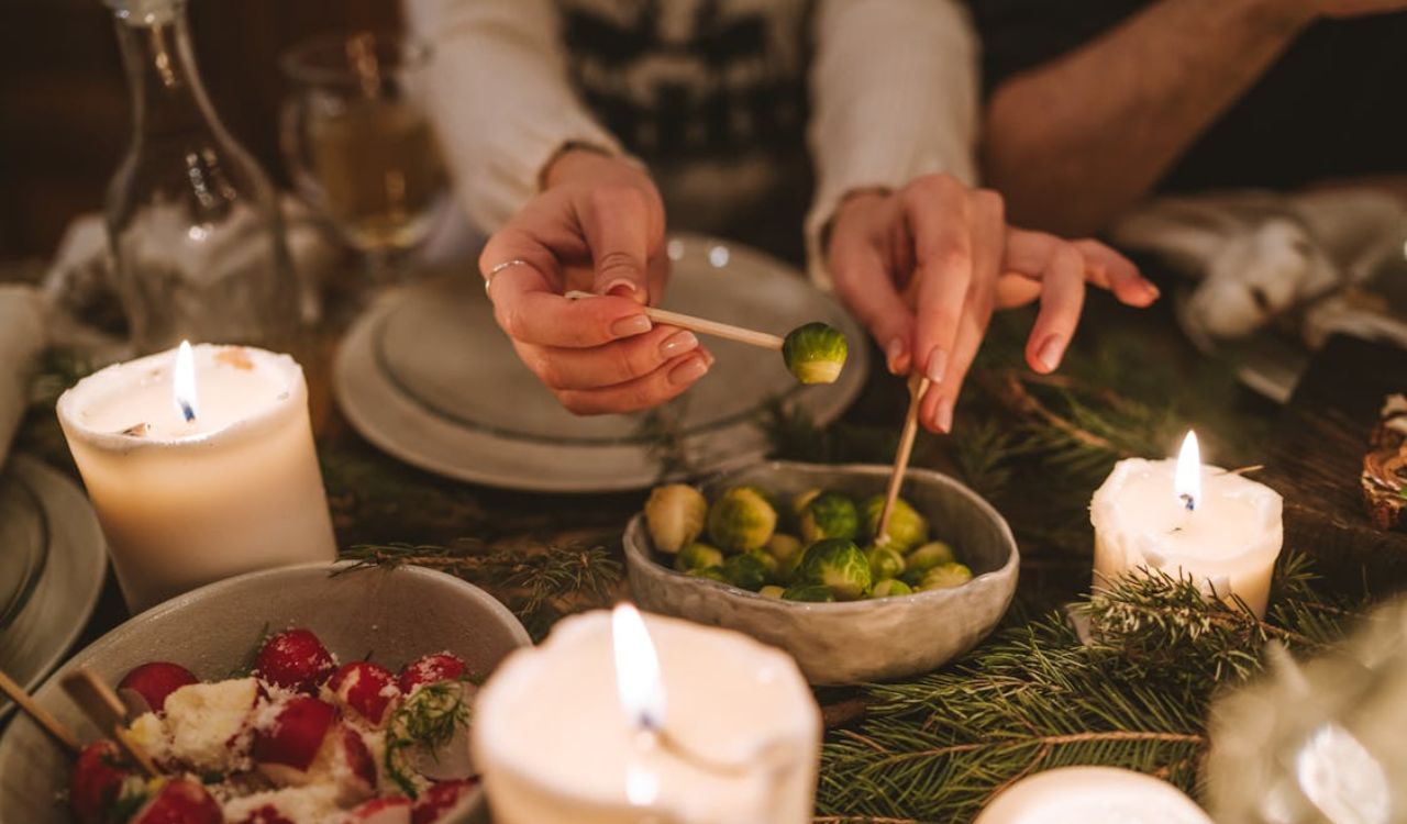 Woman getting brussel sprouts