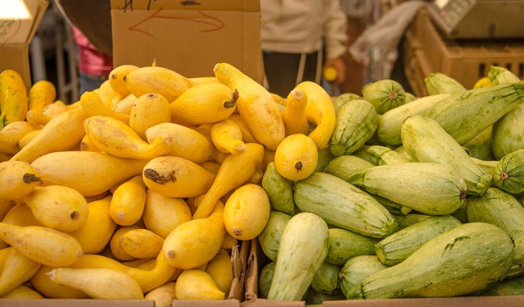 Yellow squash in the market