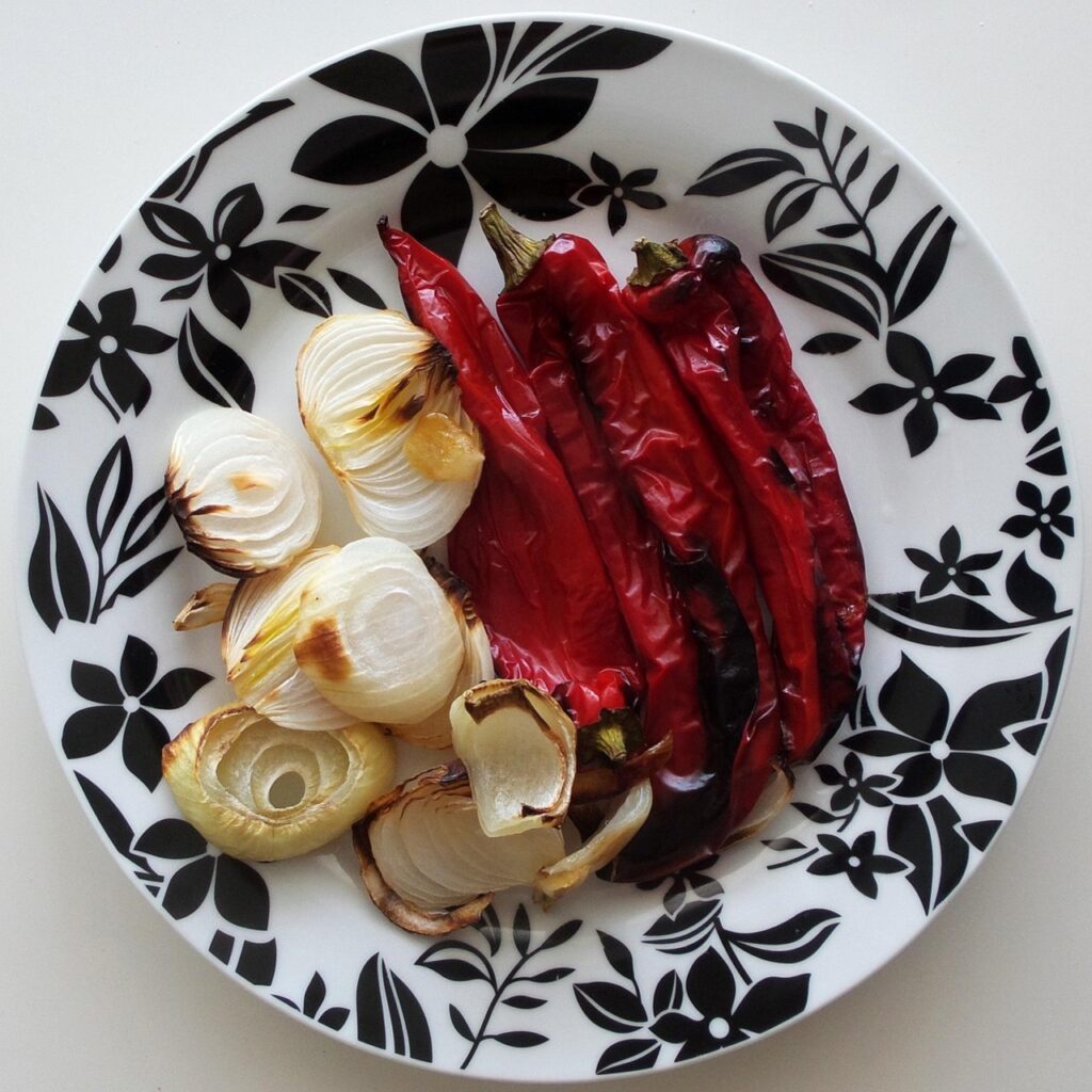 Grilled Peppers and Onions