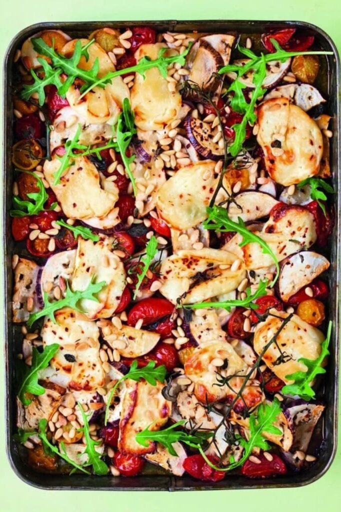 Halloumi and Roasted Veg Bake