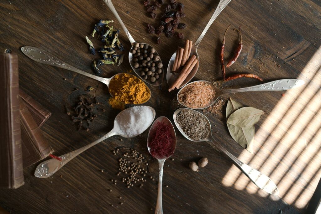 Spices on Table spoons