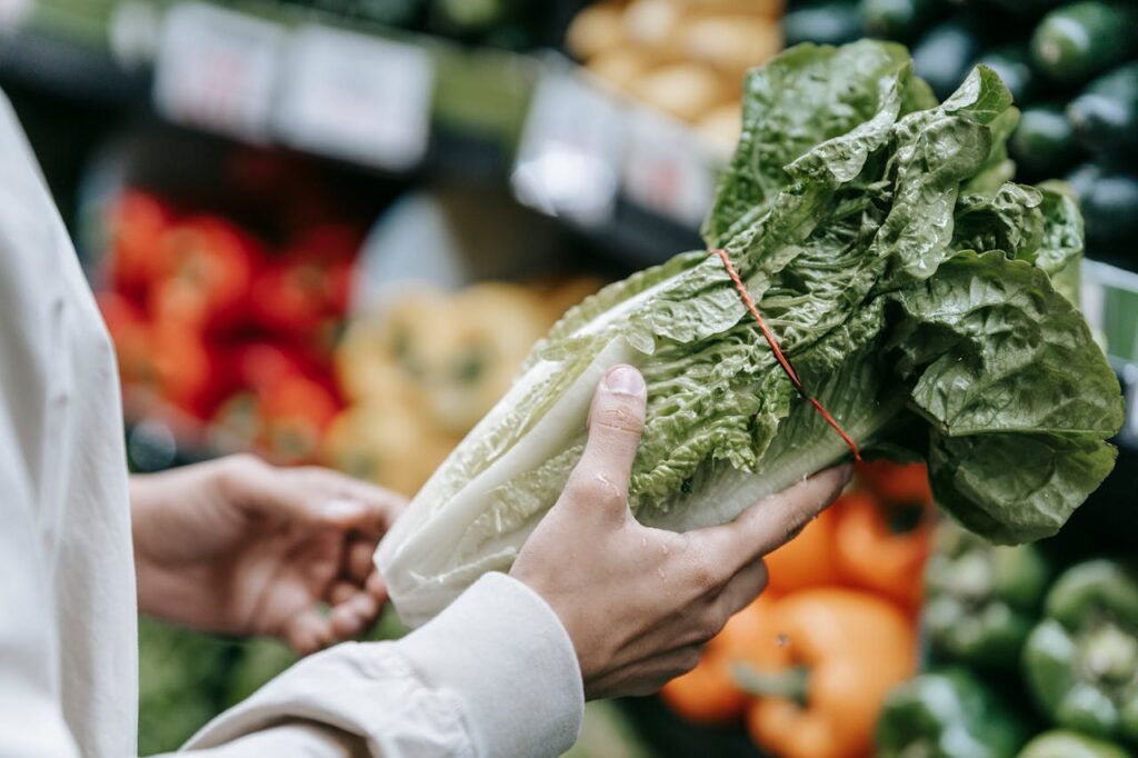 A fresh produce section in a grocery store