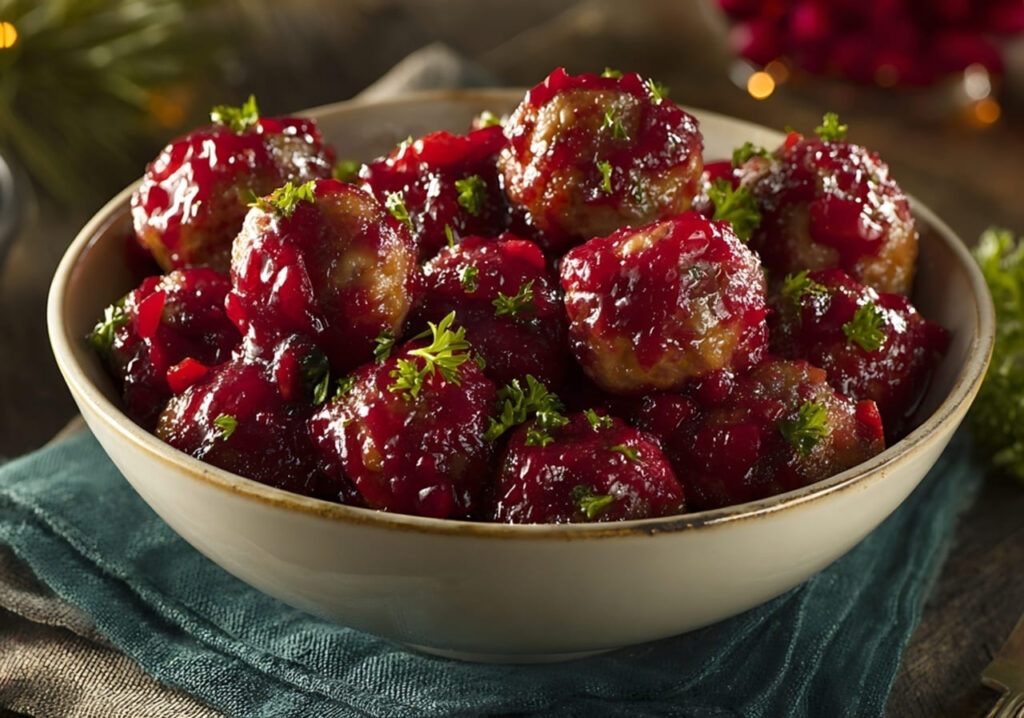 Meatballs in Spiced Cranberry Sauce