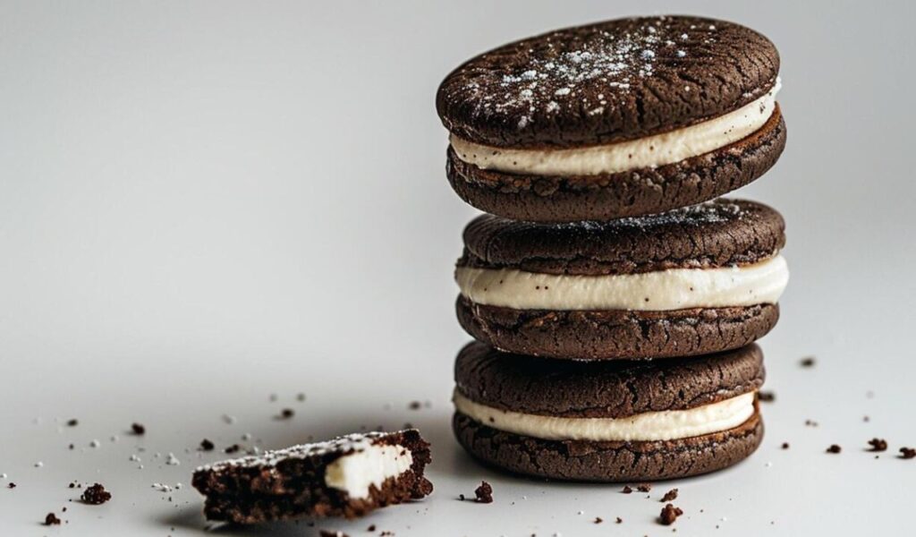 Chocolate peppermint sandwich cookies