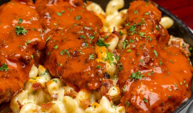 Mac and cheese with chicken tenders