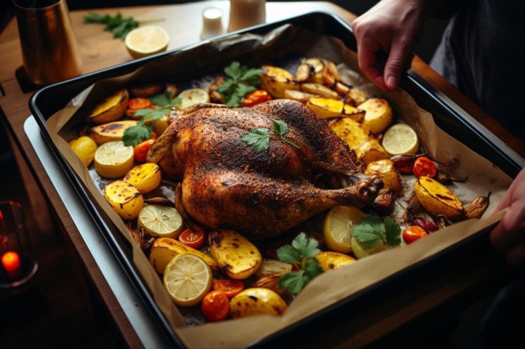 Spiced Whole Roast Chicken Tray