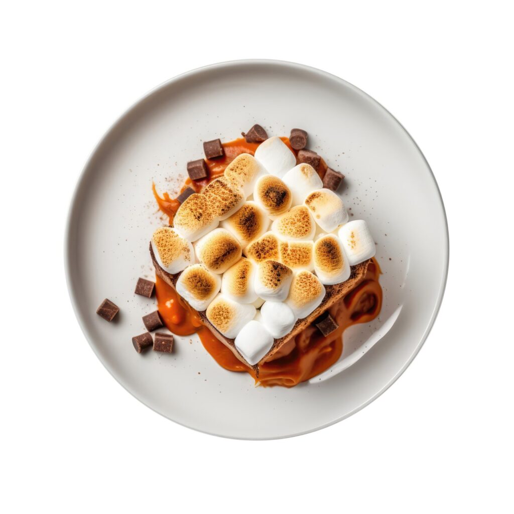 Hot Cocoa Waffles with Marshmallow Drizzle