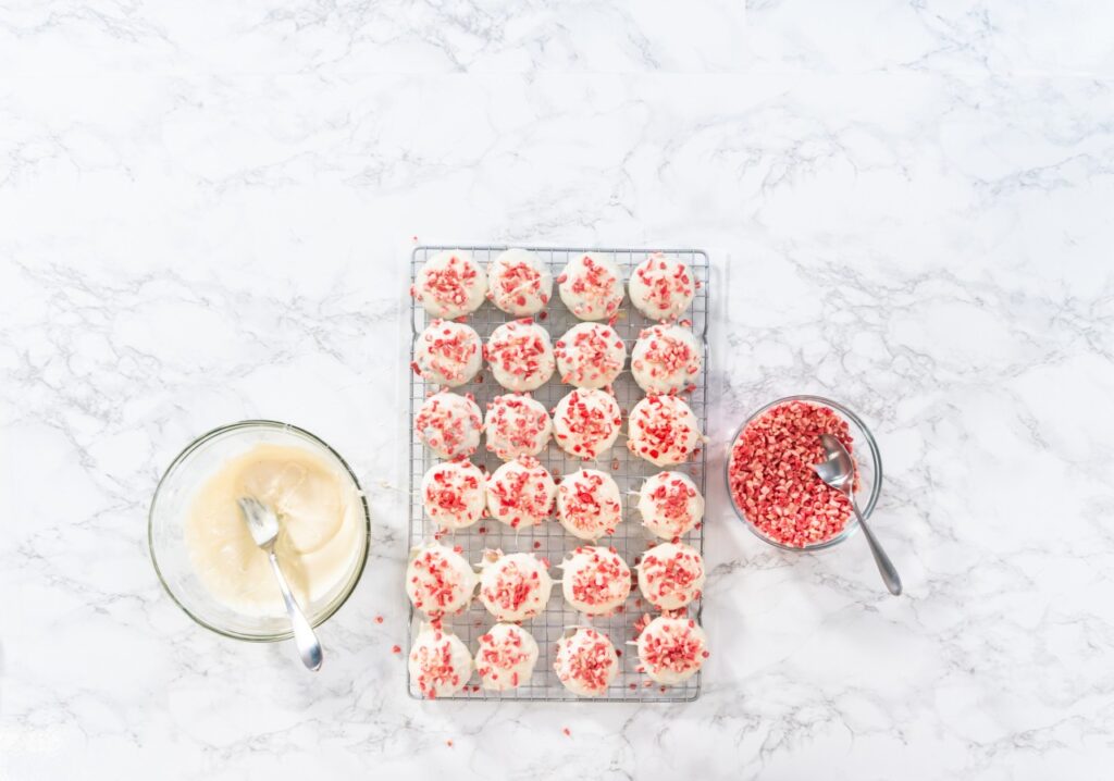 Peppermint Snowball Cookies
