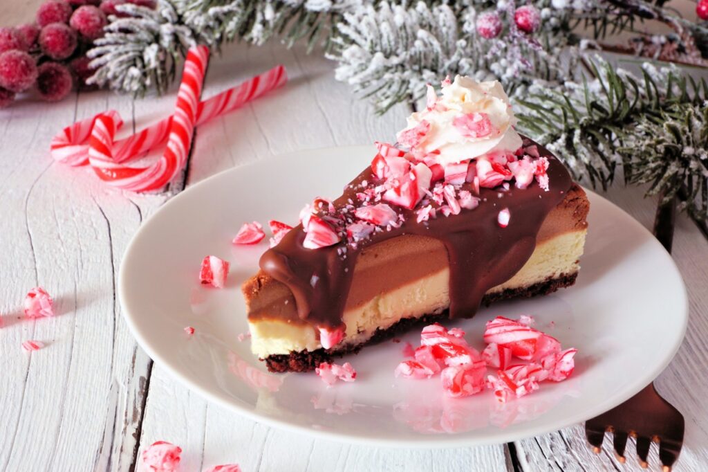 Candy Cane Chocolate Cheesecake