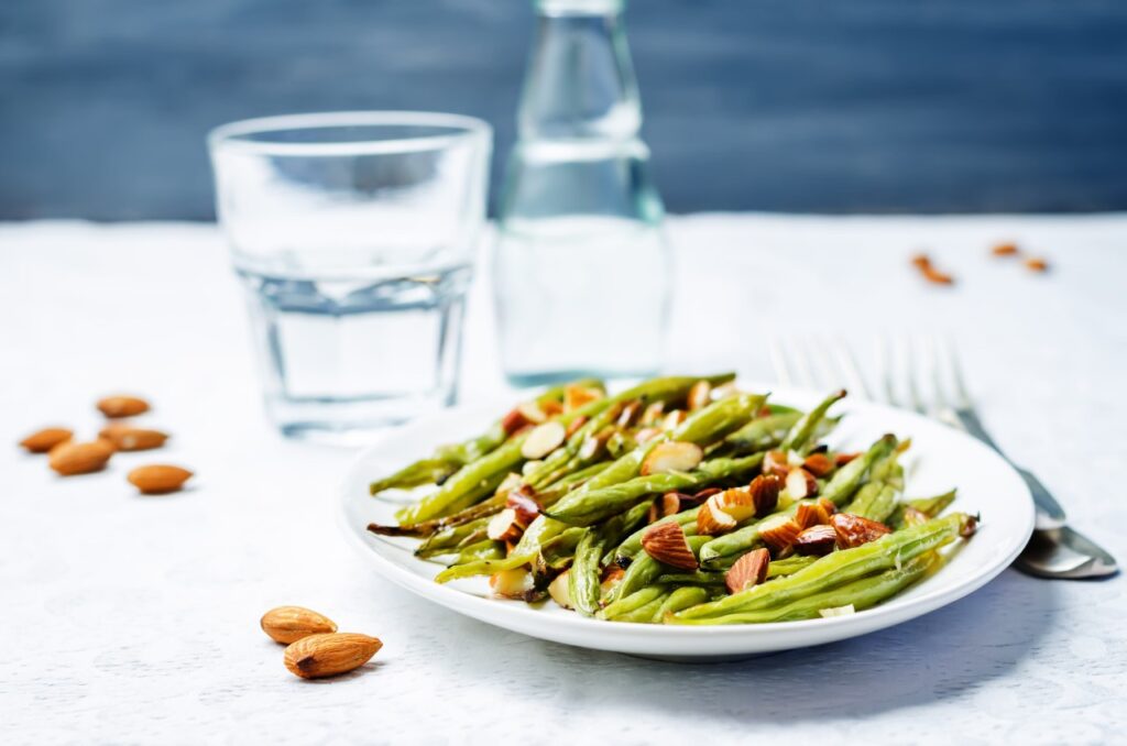 Garlic Butter Green Beans with Toasted Almond Crunch
