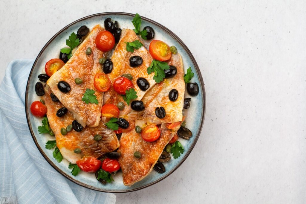 Mediterranean Salmon with Olives and Tomatoes